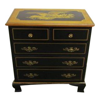 Hitchcock Style Paint Decorated Console Chest of Drawers For Sale