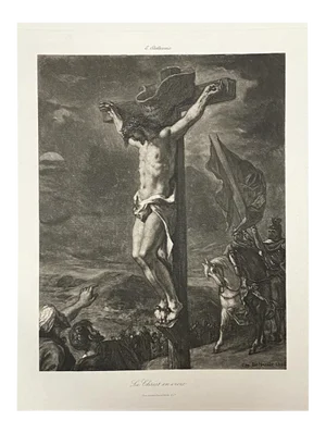 1881 Eugène Delacroix - "Le Christ en Croix" Aquatint