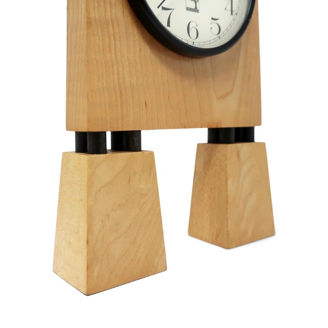 1990 Handmade Wood Prairie Clock by Kasnak Designs For Sale - Image 9 of 9