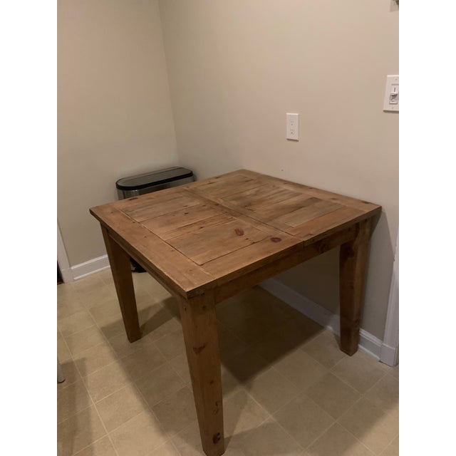 Restoration Hardware Dining Table 36 inch square extension is built in the table and when extended it is 36” x 48x 30”...