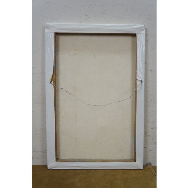 Late 20th Century Jean Bruno Louisius Haitian Figures Dressed in White Oil Painting on Canvas 15" For Sale - Image 11 of 11