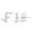 Contemporary 10K White Gold 1/10 Cttw Diamond 'F' Initial Stud Earring For Sale - Image 3 of 5