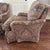 1990s 1990s Pair of Custom Stanford Furniture Traditional Rolled Arm Skirted Chairs in Damask For Sale - Image 5 of 7