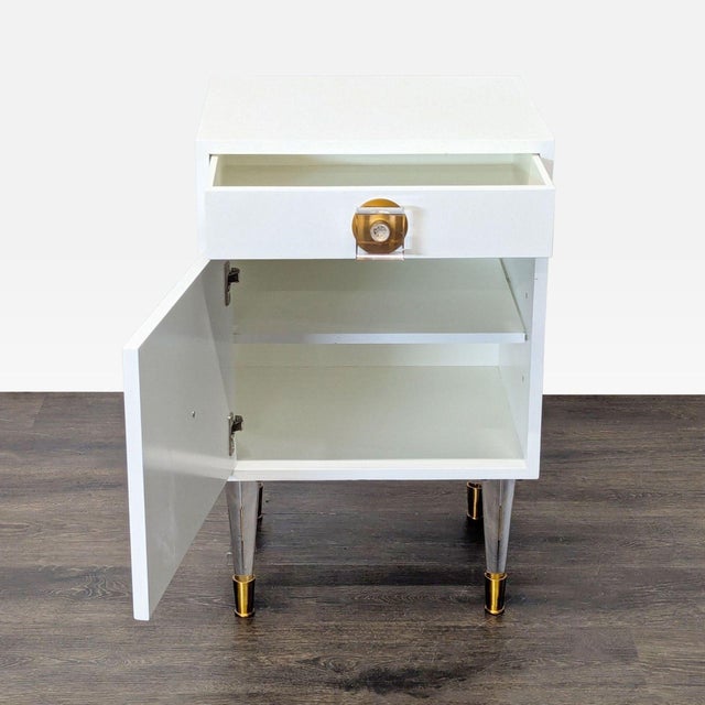 Nightstand With One Drawer and Cabinet For Sale - Image 4 of 11