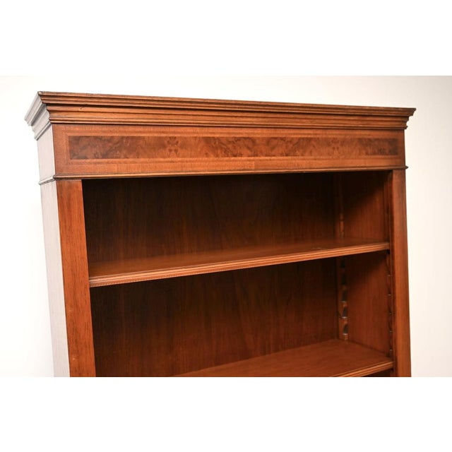Georgian Style Walnut Open Bookcase, 1950s For Sale - Image 6 of 9