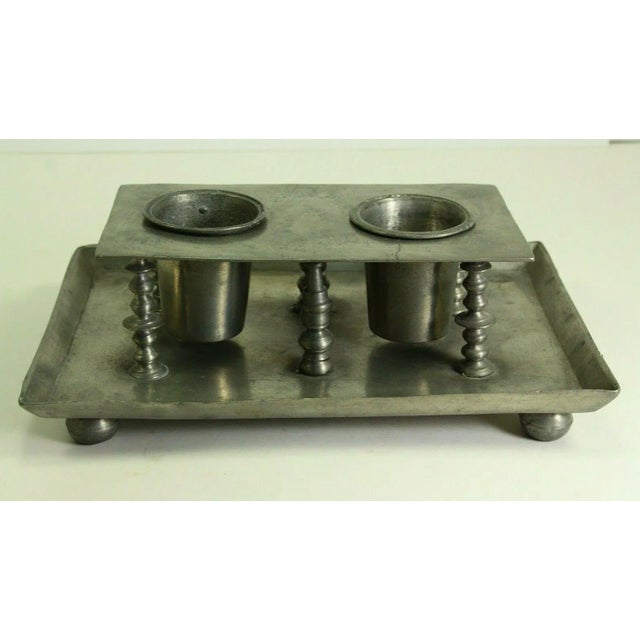 18th Century Pewter Double Ink Well Inkstand For Sale - Image 13 of 13