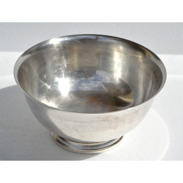 Post 1940s Art Deco Paul Revere Silverplate Bowl W M Rogers Silver Company For Sale In Miami - Image 6 of 15