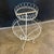 Mid 20th Century Antique White Wrought Iron Two Tiered Decorative Garden Plant Stand For Sale - Image 5 of 6