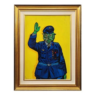 Max Hamlet, Greeting of the Myth, 1987, Acrylic Painting on Canvas, Framed For Sale
