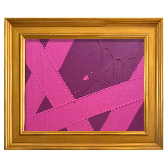 Bright pink and purple piece by Ron Giusti. Featuring his iconic clean lines and paint drips, this piece is simple yet...