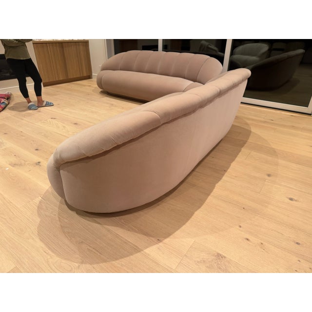 J. Robert Scott Matching Set of Newly Upholstered “Cloud” Sofas Attributed to J. Robert Scott (1980s Designer Original) For Sale - Image 4 of 17