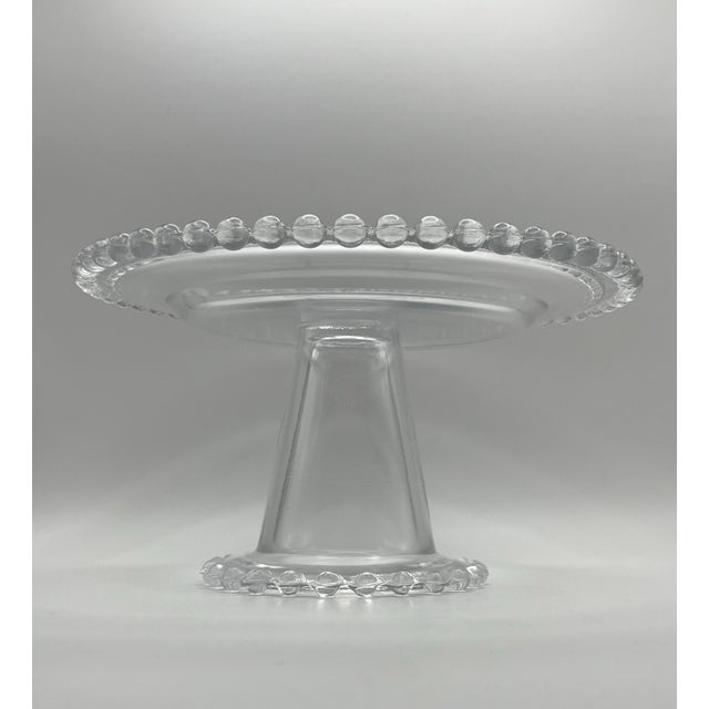 Transparent Vintage Candlewick Dessert Stand For Sale - Image 8 of 9
