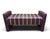 A vintage Art Deco upholstered bench featuring vertical striped fabric and high armrests. Originating in France during the...