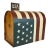 Mid-Century Americana Boho Chic Arts & Crafts Tole Painted Flag Mail Box Holiday Accent - 4th of July For Sale