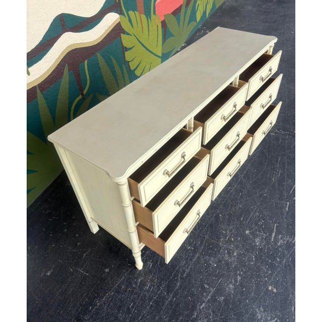 Late 20th Century Faux Bamboo Niner With Mirror For Sale - Image 5 of 10