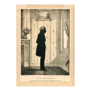 President William Henry Harrison in a 1931 Facsimile Reissue of the 1844 Silhouette Lithograph, by William Henry Brown For Sale