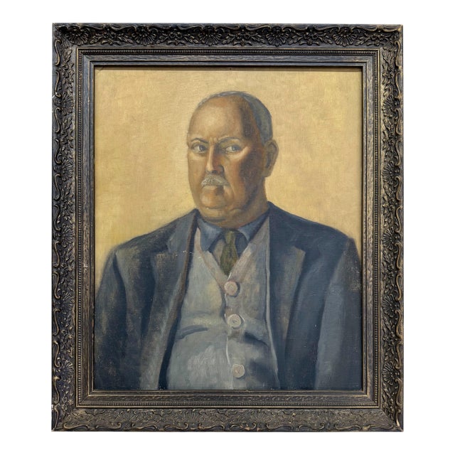 Portrait of a Gentleman Oil Painting on Board by McKie Trotter, 1942 For Sale