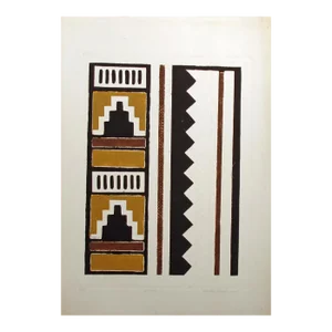 1980s Martha Slaymaker "Navajo" Signed Numbered Collagraph Southwestern Art