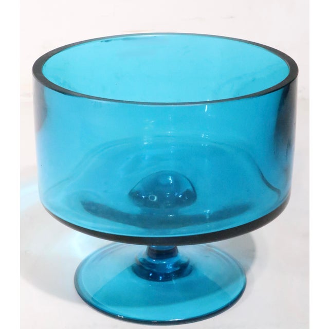 Mid 20th Century Pedestal Bowl Made in Poland by Krosno For Sale In New York - Image 6 of 8