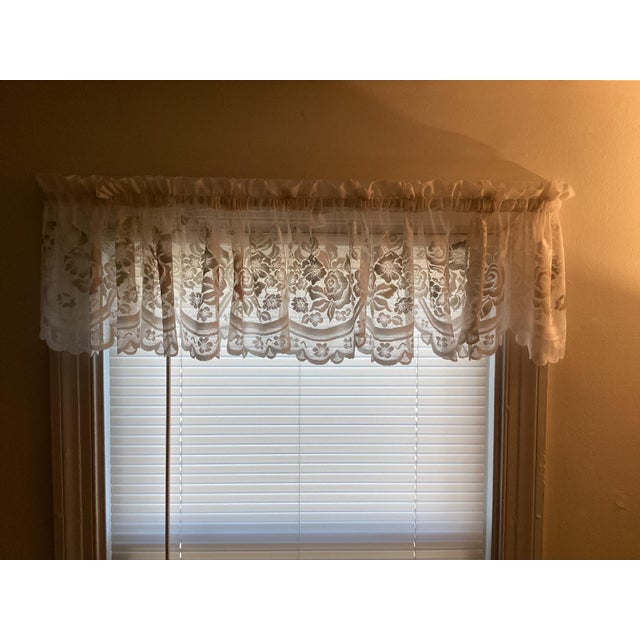 Textile Four Vintage Lace Valances For Sale - Image 7 of 16