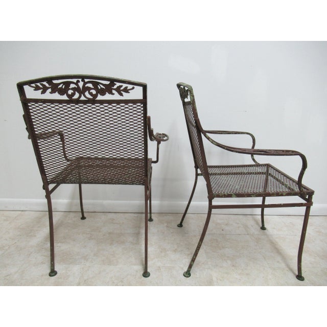 1960s Art Nouveau Woodard Daisy Patio Arm Chairs - a Pair For Sale - Image 10 of 13