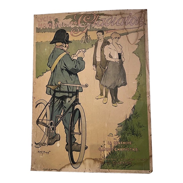 1897 Ad for Gladiator Cycles Bicycles by Henry Morin For Sale