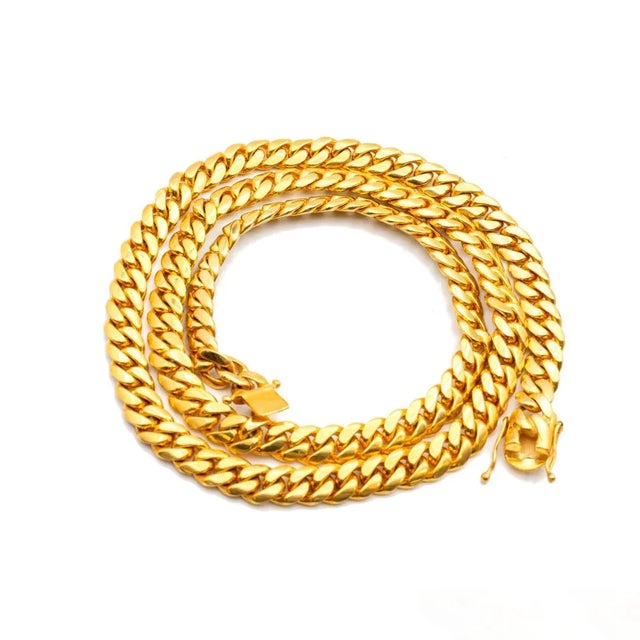 925 Sterling Silver Gold Plated Link Chain For Sale - Image 4 of 7