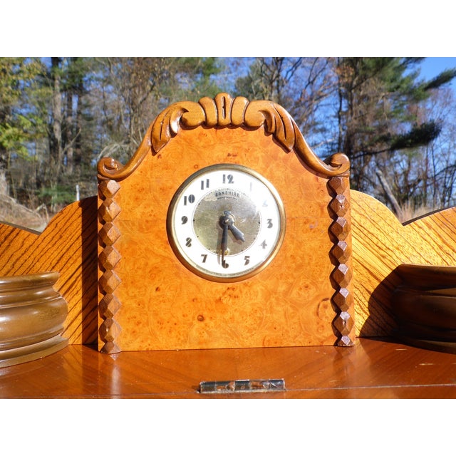 Antique Lane Art Deco Waterfall Cedar Chest Trunk with Lanshire Clock