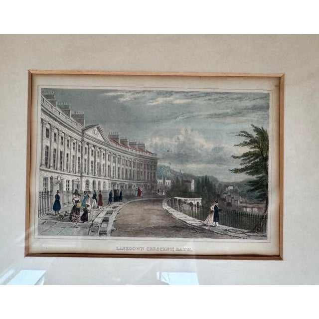Set of 4 Antique Thomas H. Shepherd Hand-Colored Bath England Engravings in Newcomb-Macklin Frames, Circa 1830s For Sale - Image 4 of 7