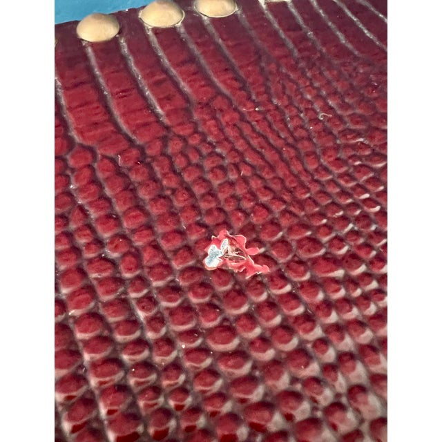 Vintage Faux Crocodile Trunk Box, Brass Studded With Bamboo-Style Feet, 1970s For Sale - Image 14 of 17