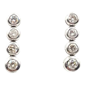 2.02 Ct Round Dangle Diamond Earrings - 2 Pieces