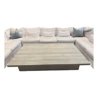 Custom Made White Oak Oversized Coffee Table For Sale