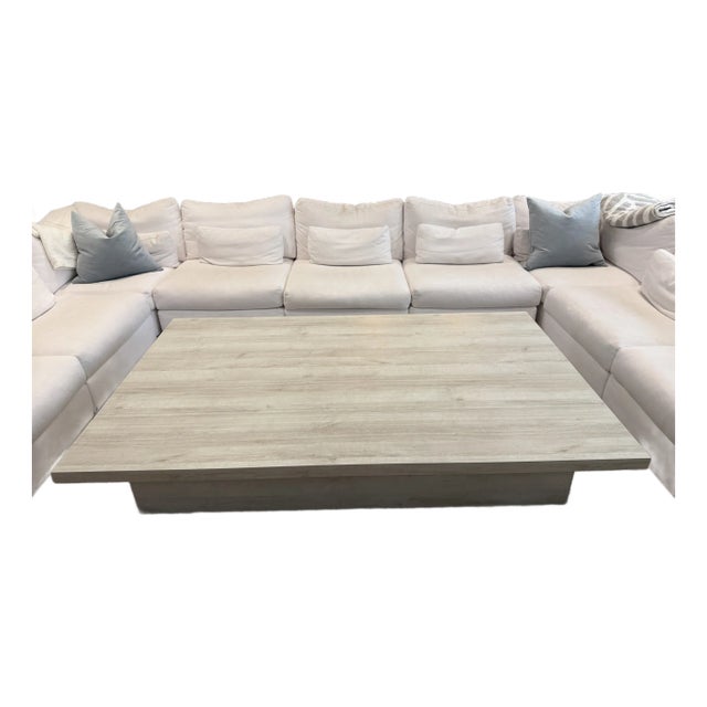 Custom Made White Oak Oversized Coffee Table For Sale