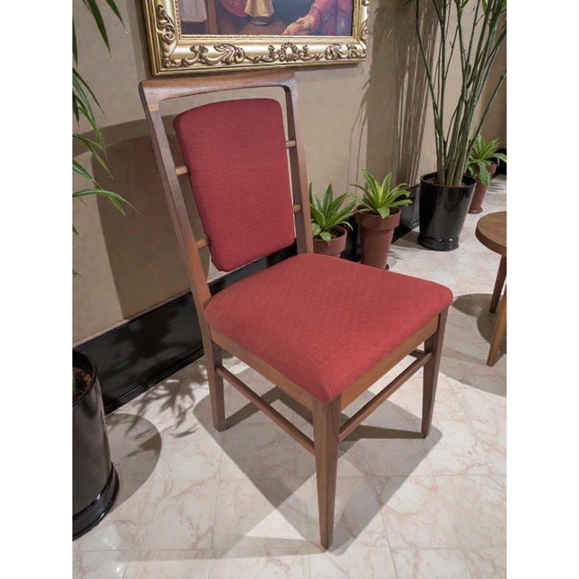 Red Mid-Century Modern Teak Dining Chairs by Alfred Cox, 1950s, Set of 4 For Sale - Image 8 of 18