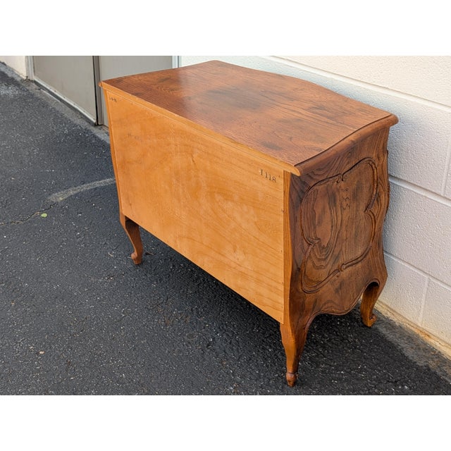 Brown Vintage Henredon Louis XV Carved Walnut 2-Drawer Bombay Commode Chest For Sale - Image 8 of 11