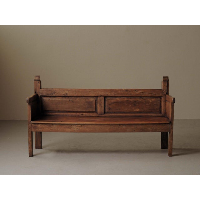 Antique Spanish Mountain Bench in Wood, 1800s For Sale - Image 11 of 17