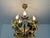 Vintage Hand-Painted Floral Crystal Chandelier | Amber & Green Glass Flowers | Classic Brass Ceiling Light | Restored Antique Lighting For Sale - Image 15 of 17