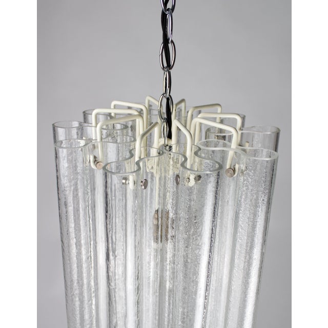 White Venini Infinity Pendant in Hand-Blown Corteccia Murano Glass, Italy, 1960s For Sale - Image 8 of 11