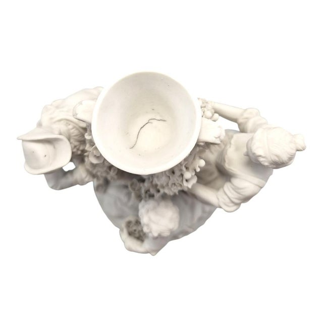 French Biscuit Porcelain Centrepiece Group with Floral Garlands, 1800s For Sale - Image 9 of 12