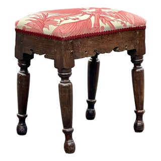 Antique French Wooden Foot Stool, Normandy Early 19th Century For Sale
