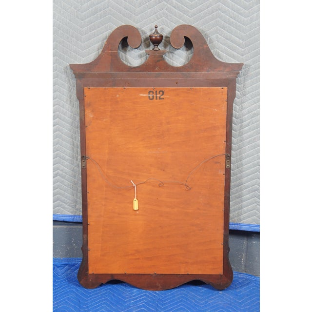 Late 20th Century Vintage Chippendale Carved Mahogany Trophy Urn Wall Vanity Mirror For Sale - Image 4 of 12