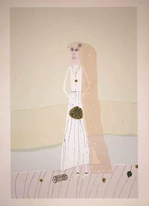Gabrijel Stupika, The Bride, Lithograph, 1980s