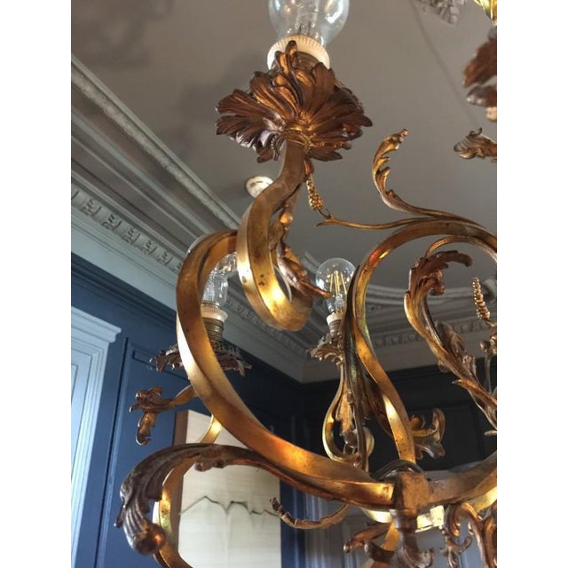 Metal Louis XV Bronze Chandelier, 1870s For Sale - Image 7 of 16
