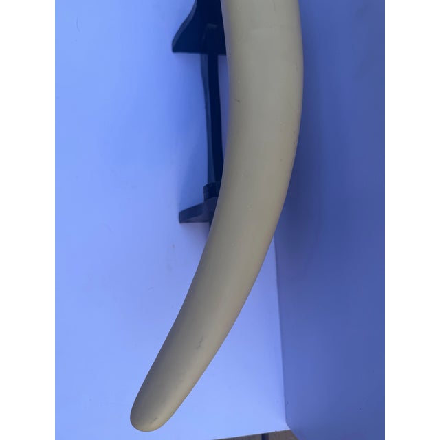 Vintage Mid-Century Chinoiserie Faux Ivory Carved Resin Dragon Tusk 23” Long Statement Piece For Sale In Houston - Image 6 of 12