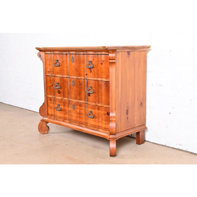 Baroque Romweber Spanish Baroque Carved Pine Commode or Chest of Drawers For Sale - Image 3 of 13