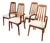 Teak Upholstered Dining Chairs 2 Arm 2 Sides in the Style of Danish Modern For Sale
