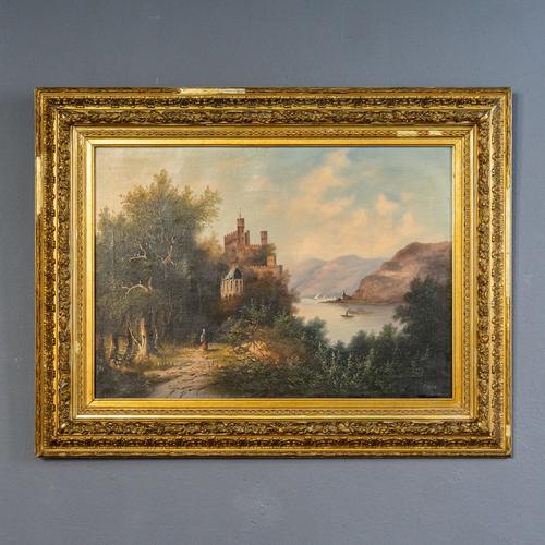 C. Hütt, Landscape, Early 20th Century, Oil on Canvas For Sale - Image 17 of 17