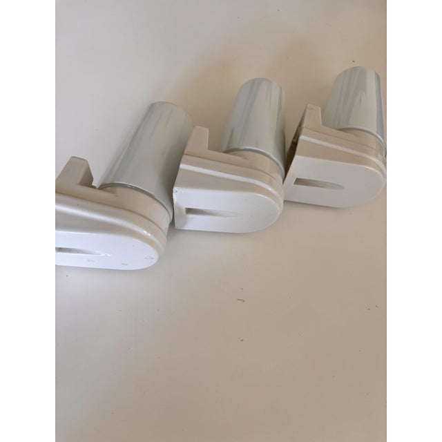 1960s White Porcelain & Opaline Glass Model 6080 Wall Lights by Sigvard Bernadotte for Ifö, 1960s, Set of 3 For Sale - Image 5 of 11