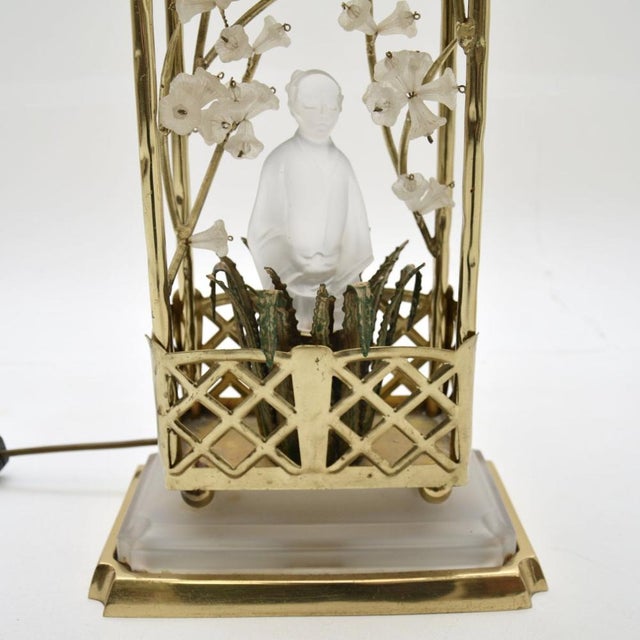 Cream French Brass and Opaline Glass Table Lamps attributed to Maison Baguès, 1970s, Set of 2 For Sale - Image 8 of 12