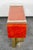 1970s Mid Century Modern Chest Entryway Cabinet Mirrored Glass Orange Velvet Italy For Sale - Image 4 of 11